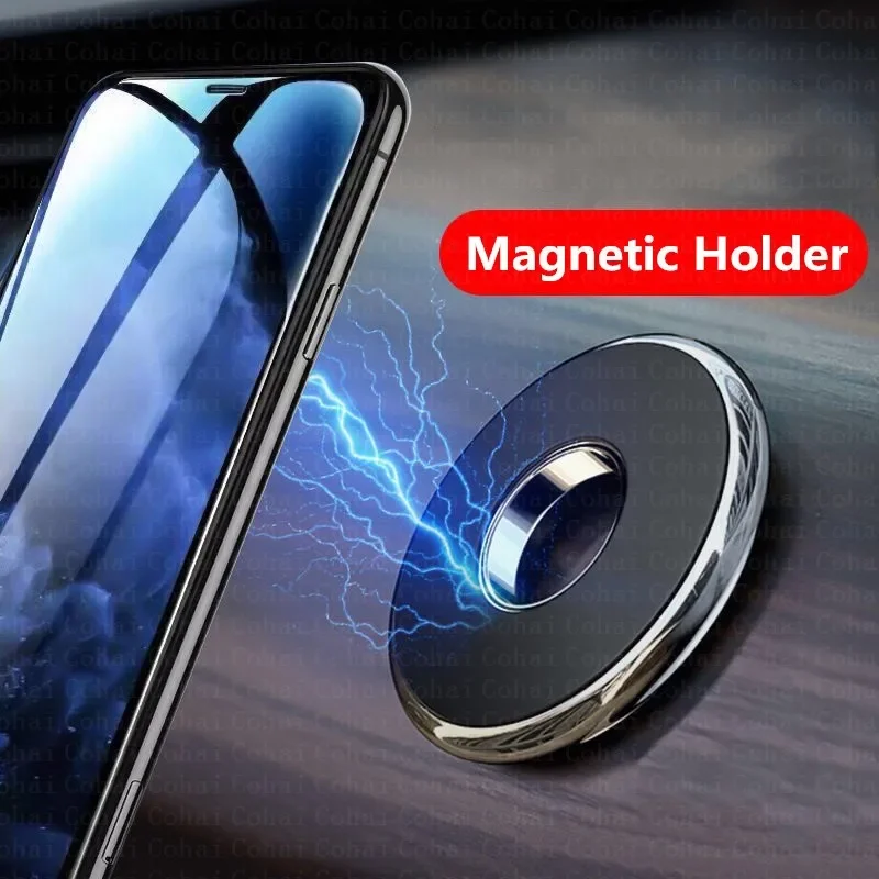 Phone Accessories Holder Car - ที่วางโทรศัพท์ในรถยนต์แบบแม่เหล็ก ติดตั้งบนคอนโซล รูปทรงกลมขนาดเล็ก สำหรับ iPhone Samsung