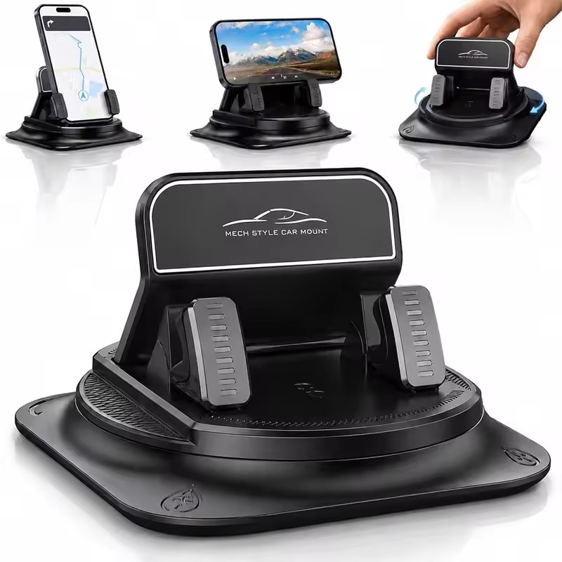 Phone Accessories Holder Car - 360 ° ที่ยึดโทรศัพท์มือถือในรถยนต์แบบปรับองศาได้ ที่วางโทรศัพท์บนแผงหน้าปัดซิลิโคนกันลื่น หมุนได้อิสระ ใช้ได้กับโทรศัพท์ทุกรุ่น